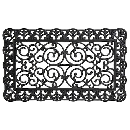 Configuracion 18 x 30 in. Grant Alley Rubber Rectangular Doormat Black CO3361356